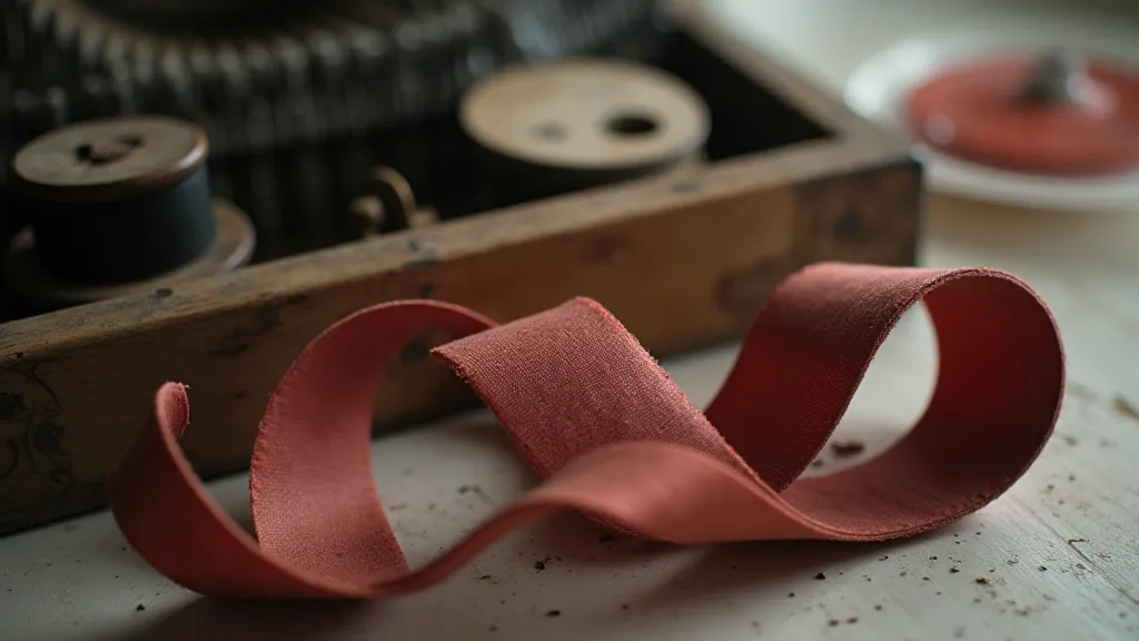 Faded crimson typewriter ribbon