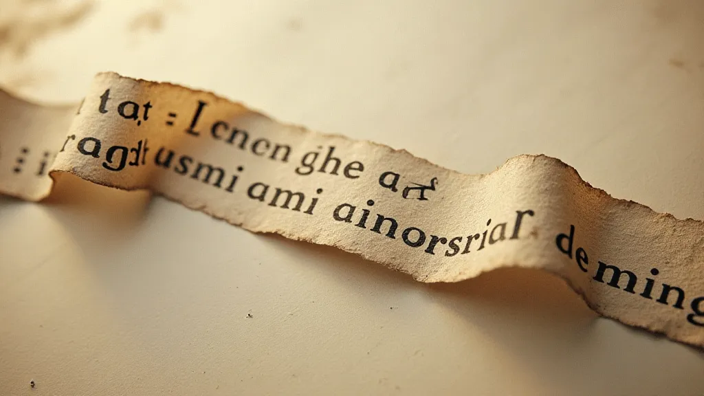 Fragments of typed letters on a faded ribbon