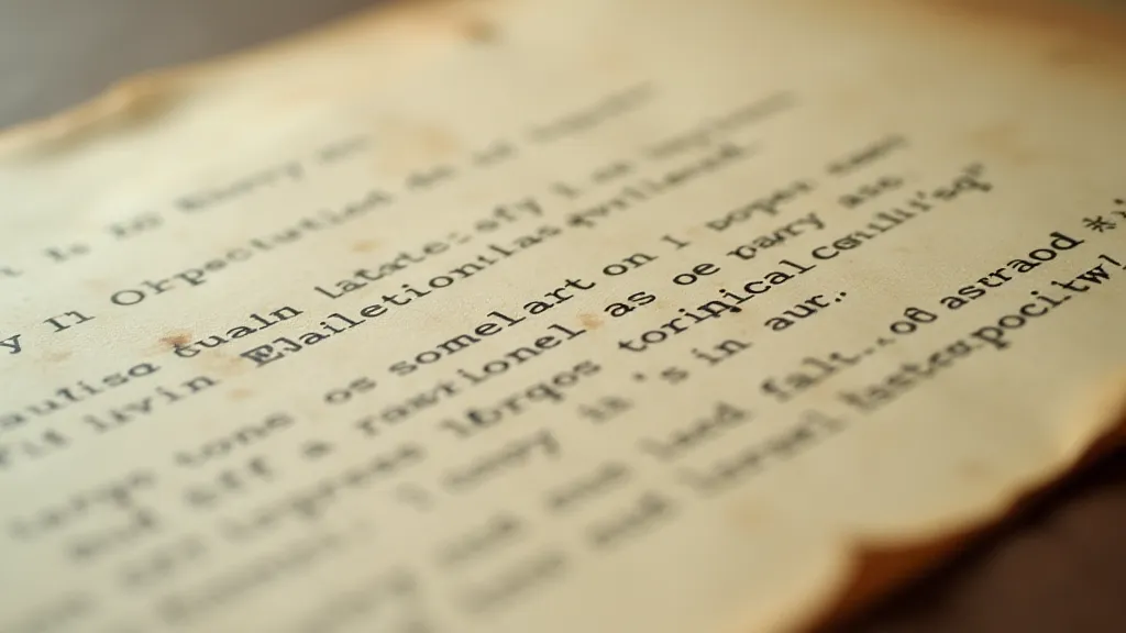Close-up of faded typewritten page