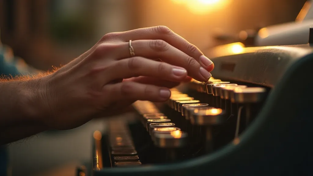 Hand holding a vintage typewriter ribbon