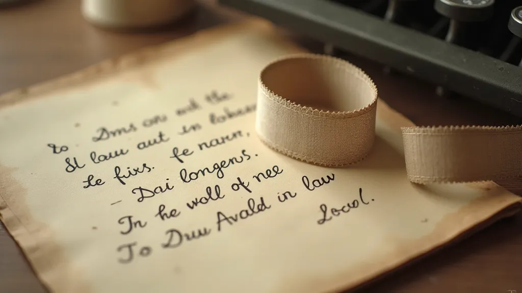 Vintage typewriter ribbon alongside a half-typed letter on aged paper.