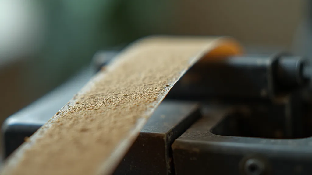 Close-up of a vintage typewriter ribbon showing age and degradation.