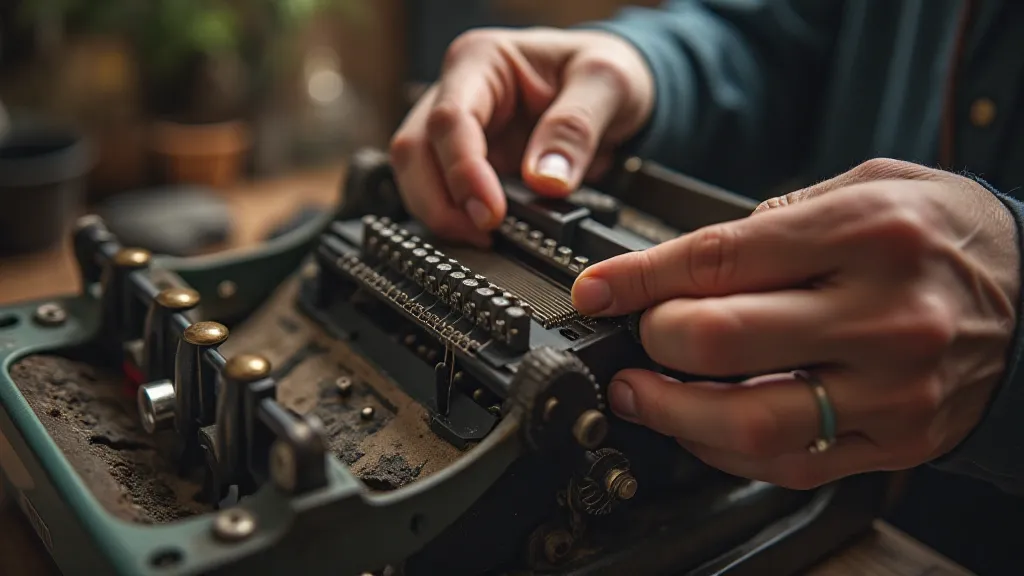 Craftsman restoring a typewriter ribbon