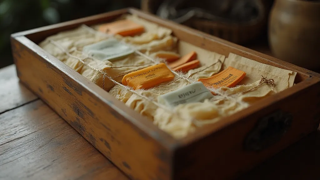 Collection of vintage typewriter ribbons stored safely in acid-free sleeves.