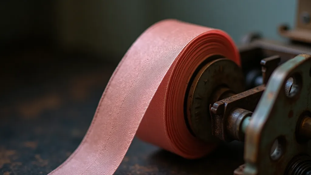 Faded rose-colored typewriter ribbon