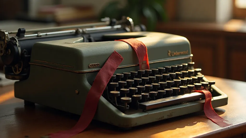 Vintage typewriter with a faded ribbon