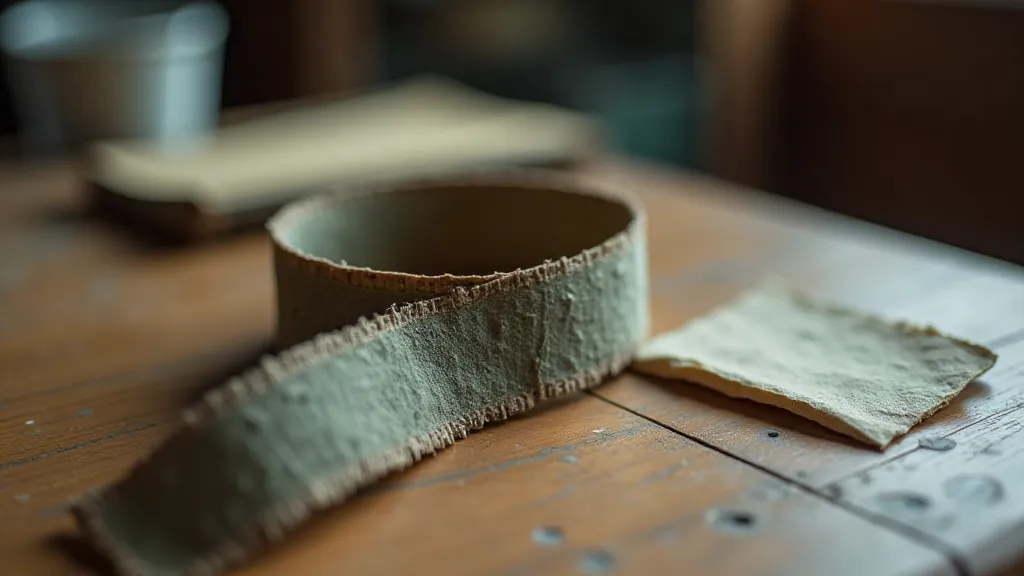 Faded typewriter ribbon on a desk