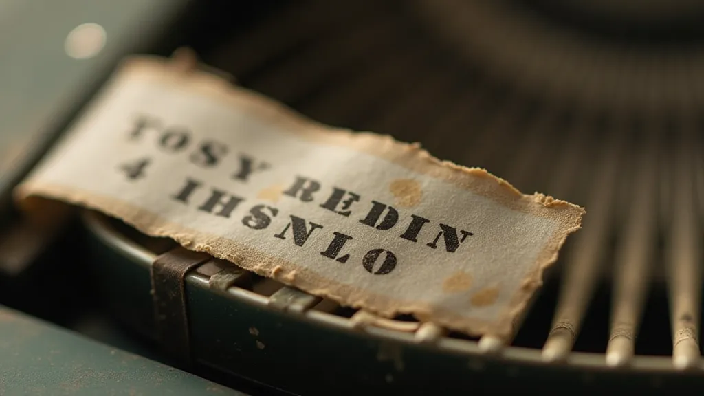 Macro view of a vintage typewriter ribbon